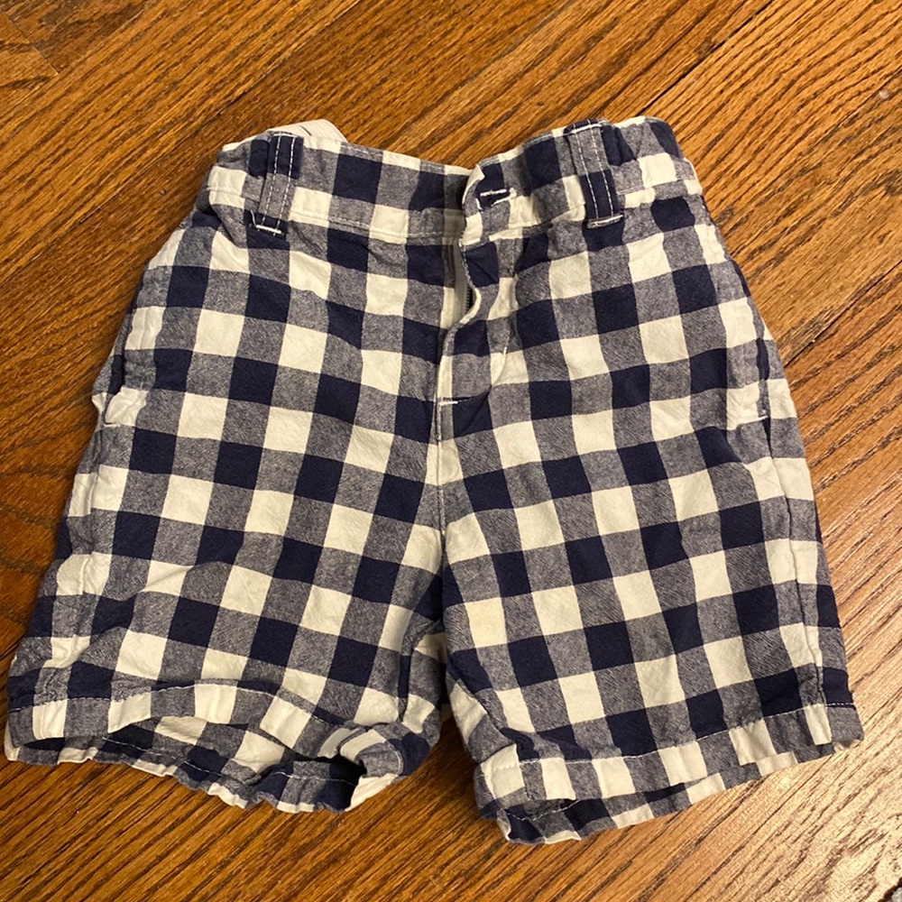Janie and Jack Navy Gingham Shorts